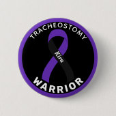 Tracheostomy Warrior Ribbon White Button (Voorkant)