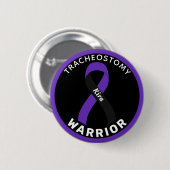 Tracheostomy Warrior Ribbon White Button (Voorkant /achterkant)