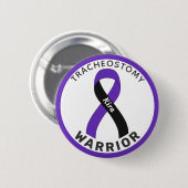 Tracheostomy Warrior Ribbon White Button (Voorkant /achterkant)