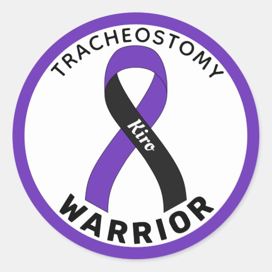 Tracheostomy Warrior Ribbon White Round Sticker (Voorkant)