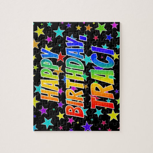 "TRACI" First Name, Fun "HAPPY BIRTHDAY" Legpuzzel (Verticaal)