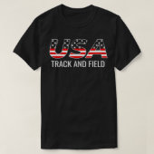 Track and Field American Flag USA, op 4 juli patri T-shirt (Design voorkant)