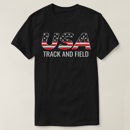 Track and Field American Flag USA, op 4 juli patri T-shirt (Design voorkant)