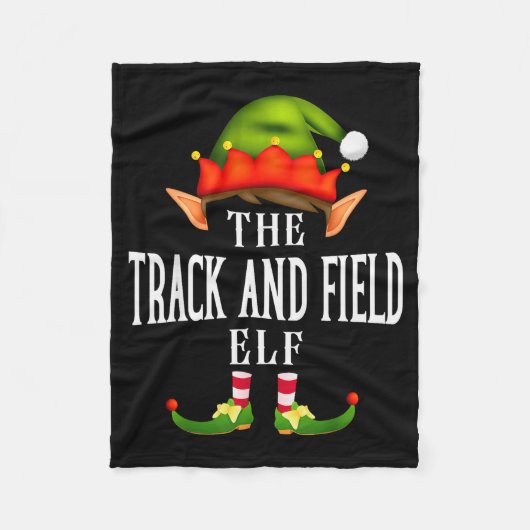 Track And Field Elf Group Funny Christmas Pajama P Fleece Deken (Voorkant)