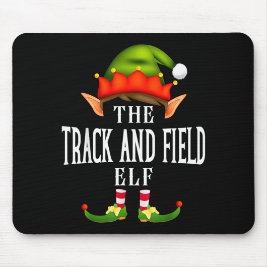 Track And Field Elf Group Funny Christmas Pajama P Muismat (Voorkant)