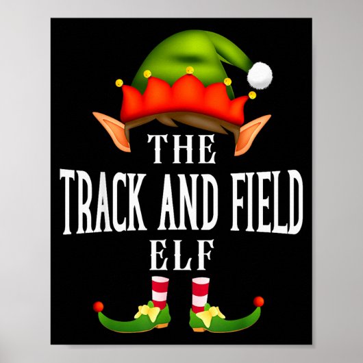 Track And Field Elf Group Funny Christmas Pajama P Poster (Voorkant)