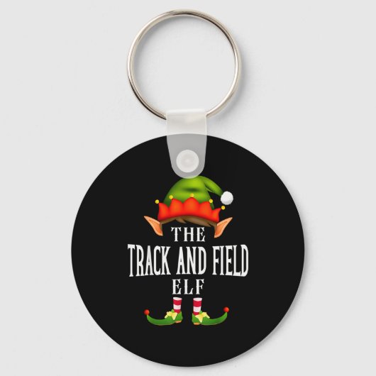 Track And Field Elf Group Funny Christmas Pajama P Sleutelhanger (Voorkant)
