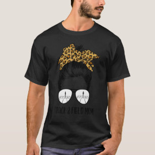 Track and Field Mom Messy Bun Haar Zonnebril Run T-shirt