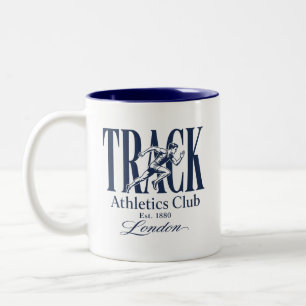 Track Athletics Club Londen Opgericht 1880 Tweekleurige Koffiemok