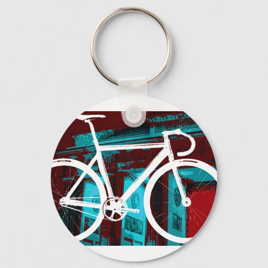 Track Bike Berlin - rood blauw Sleutelhanger (Voorkant)