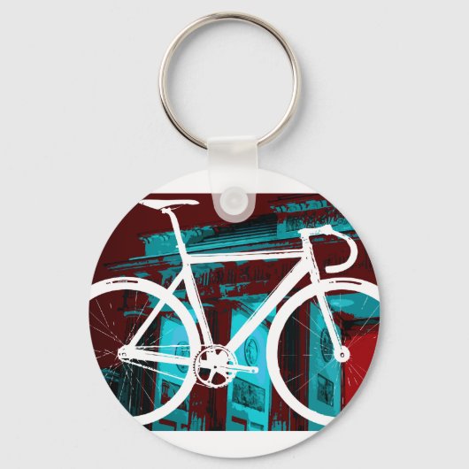Track Bike Berlin - rood blauw Sleutelhanger (Voorkant)