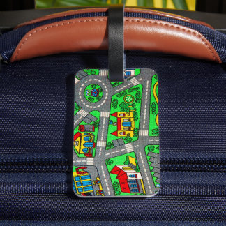  Track carpet Car Road Nostalgic, 90s nostalgia Bagagelabel