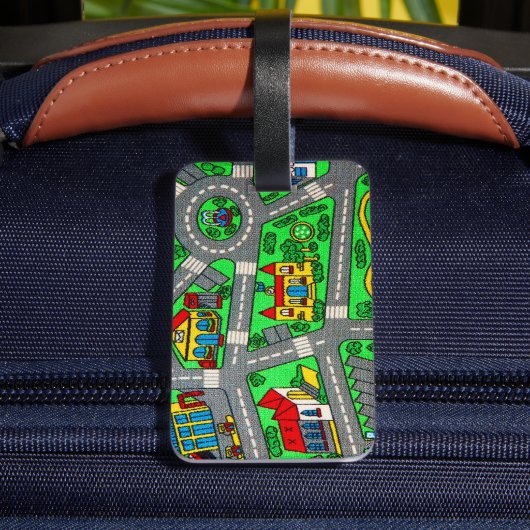 Track carpet Car Road Nostalgic, 90s nostalgia Bagagelabel (Achter Insitu 4)