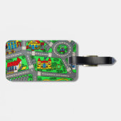 Track carpet Car Road Nostalgic, 90s nostalgia Bagagelabel (Achterkant horizontaal)