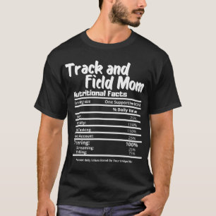 Track en Field Moeder Voeding Fact Label - Bedankt T-shirt