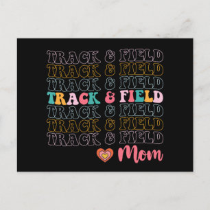 Track en Field Mom Groovy Running Mother's Day Briefkaart