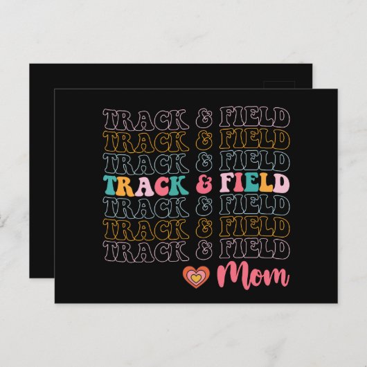 Track en Field Mom Groovy Running Mother's Day Briefkaart (Voorkant / Achterkant)