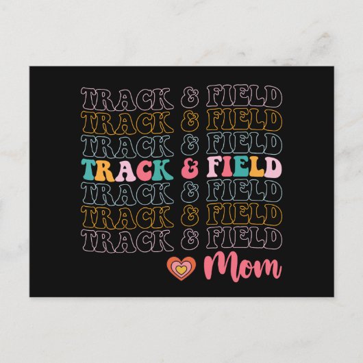 Track en Field Mom Groovy Running Mother's Day Briefkaart (Voorkant)