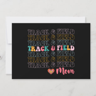 Track en Field Mom Groovy Running Mother's Day Kaart
