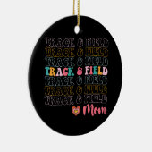 Track en Field Mom Groovy Running Mother's Day Keramisch Ornament (Rechts)