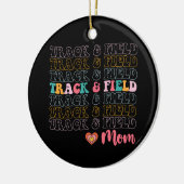 Track en Field Mom Groovy Running Mother's Day Keramisch Ornament (Links)