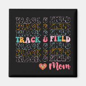 Track en Field Mom Groovy Running Mother's Day Magneet (Voorkant)