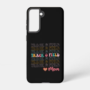Track en Field Mom Groovy Running Mother's Day Samsung Galaxy Hoesje