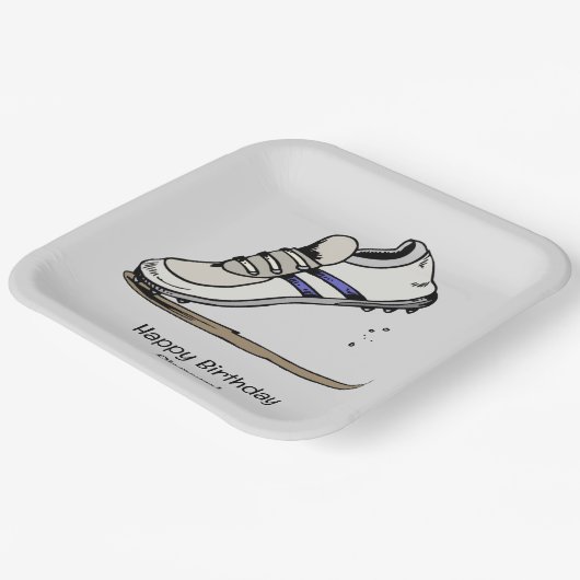 Track en Field Party Verjaardagsfeest Papieren Bordje (Gebogen)