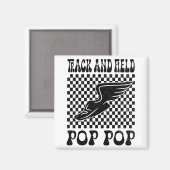 Track en Field Pop Pop Moederdag Magneet (Voorkant / Achterkant)