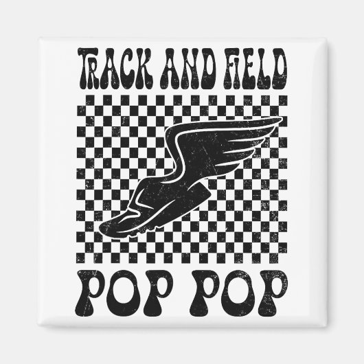 Track en Field Pop Pop Moederdag Magneet (Voorkant)
