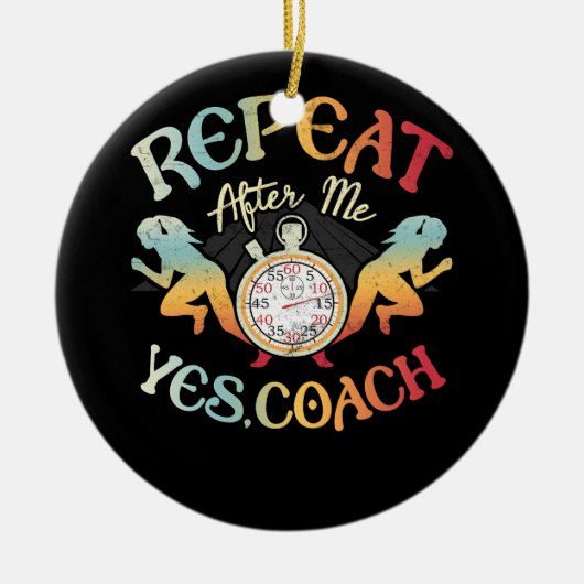 Track en Field School Sport Coaches Runner Herhale Keramisch Ornament (Voorkant)