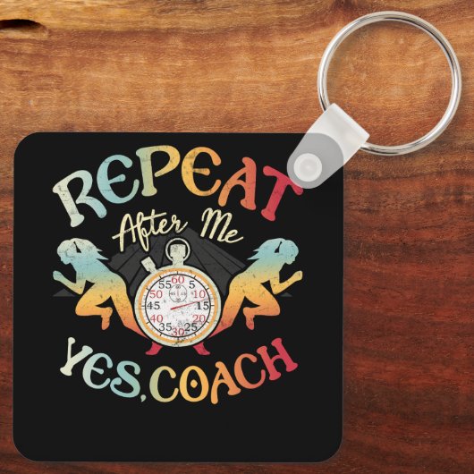 Track en Field School Sport Coaches Runner Herhale Sleutelhanger (Achterkant)