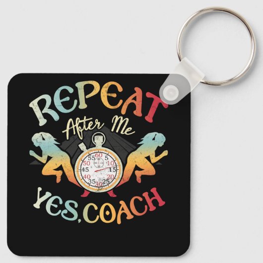 Track en Field School Sport Coaches Runner Herhale Sleutelhanger (Achterkant)