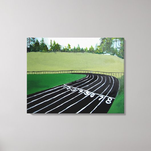 Track en Field Sport schilderen Canvas Afdruk (Voorkant)