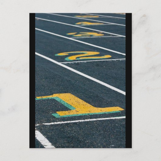 Track- en veldthema's briefkaart (Voorkant)