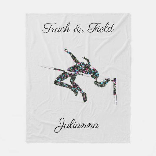 Track & Field Hoge Bar Lichtgrijze Fleece Deken (Voorkant)