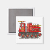 Track Fire Truck Vierkante magneet (Voorkant / Achterkant)