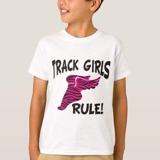 TRACK GIRLS BLACK OP HOT PINK T-SHIRT (Voorkant)