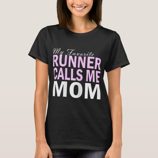 Track Mom s  Favorite Runner Mom  T-shirt (Voorkant)