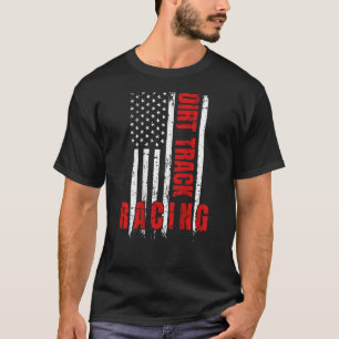Track Racing Amerikaanse vlag Motorcross Dirt Trac T-shirt