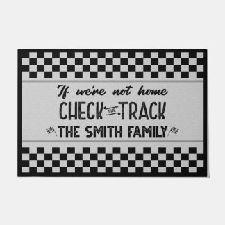 Track Racing Mat, Als we niet thuis zijn check tra Deurmat