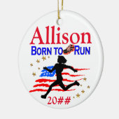 TRACK STAR GEPERSONALISEERD KERSTORNAMENT KERAMISCH ORNAMENT (Links)