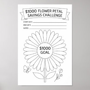 Tracker Bloemblaadjes $1000 Spaaruitdaging Poster