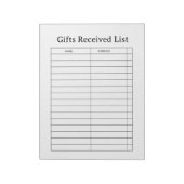 Tracker Ontvangen Cadeaus Notitieblok (Linkerzijde)