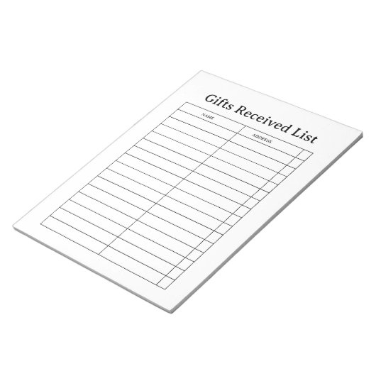 Tracker Ontvangen Cadeaus Notitieblok (Schuin)