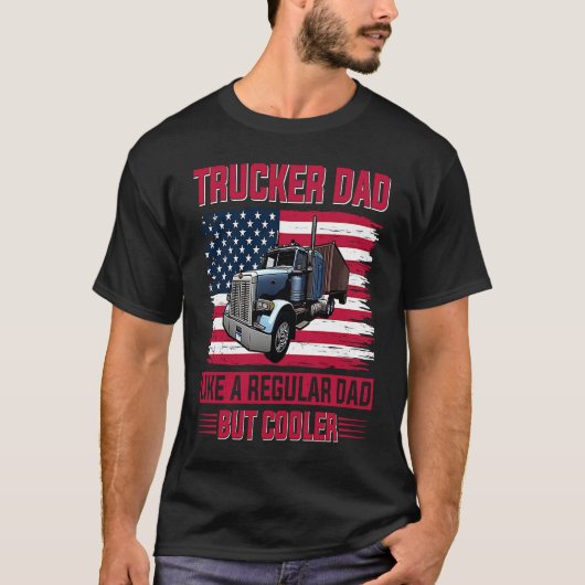 Tracker Papa Amerikaanse vlag novelt thema novelt T-shirt (Voorkant)