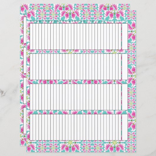 Tracker-papierblad (Voorkant / Achterkant)