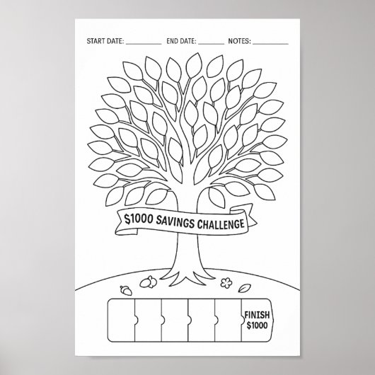 Tracker voor besparingsuitdaging poster (Voorkant)