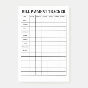 Tracker voor betaling van rekeningen Droog uitwisb Post-it® Notes