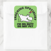 TrACKING SPECIALIST Vierkante Sticker (Tas)